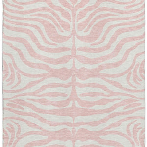HomeRoots 8' X 10' Pink And Ivory Animal Print Washable Area Rug - Stylish, Durable, Stain Resistant & UV Protected! 681789