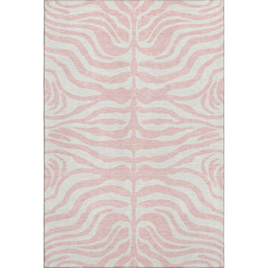 HomeRoots 9' X 12' Pink and Ivory Animal Print Area Rug - Soft, Washable, UV-Protected, Pet-Friendly Design 681790