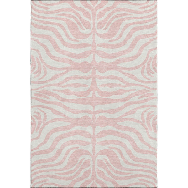 HomeRoots 9' X 12' Pink and Ivory Animal Print Area Rug - Soft, Washable, UV-Protected, Pet-Friendly Design 681790