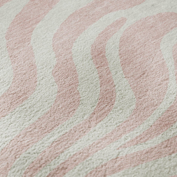 HomeRoots 9' X 12' Pink and Ivory Animal Print Area Rug - Soft, Washable, UV-Protected, Pet-Friendly Design 681790