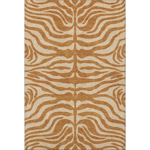 HomeRoots 8' X 10' Stylish Rust & Beige Animal Print Area Rug - Washable, UV-Protected & Perfect for Kids! 681795