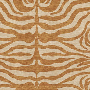 HomeRoots 9' X 12' Stylish Rust and Beige Animal Print Area Rug – Durable, Washable, UV Protected & Easy Care! 681796
