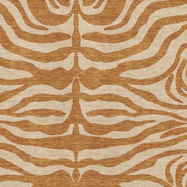HomeRoots 9' X 12' Stylish Rust and Beige Animal Print Area Rug – Durable, Washable, UV Protected & Easy Care! 681796