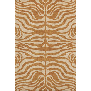 HomeRoots 10' X 14' Stylish Rust & Beige Animal Print Area Rug – Washable, Stain Resistant, UV Protected Design 681797