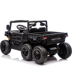 English Elm 24v 400w Six Wheel Kids Electric Dump Truck 4wd Remote Control Ride on Toy Black W1578P353176