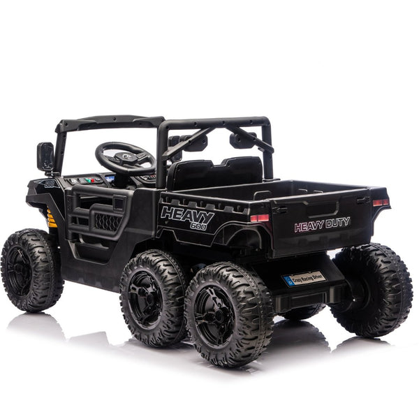 English Elm 24v 400w Six Wheel Kids Electric Dump Truck 4wd Remote Control Ride on Toy Black W1578P353176