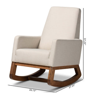 Baxton Studio Baxton Studio Yashiya Mid-Century Rocking Chair - Light Beige Upholstered Comfort for Any Space BBT5199-Light Beige