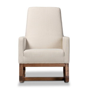 Baxton Studio Baxton Studio Yashiya Mid-Century Rocking Chair - Light Beige Upholstered Comfort for Any Space BBT5199-Light Beige