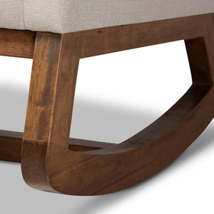 Baxton Studio Baxton Studio Yashiya Mid-Century Rocking Chair - Light Beige Upholstered Comfort for Any Space BBT5199-Light Beige