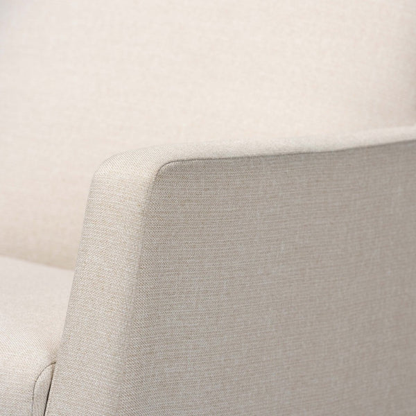 Baxton Studio Baxton Studio Yashiya Mid-Century Rocking Chair & Ottoman Set - Light Beige Comfort & Style BBT5200-Light Beige Set