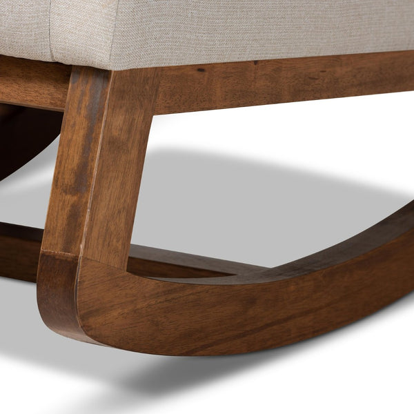 Baxton Studio Baxton Studio Yashiya Mid-Century Rocking Chair & Ottoman Set - Light Beige Comfort & Style BBT5200-Light Beige Set