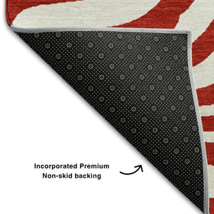 HomeRoots 9' X 12' Vibrant Red and Ivory Animal Print Area Rug - Washable, UV-Protected, Stylish & Durable! 681802