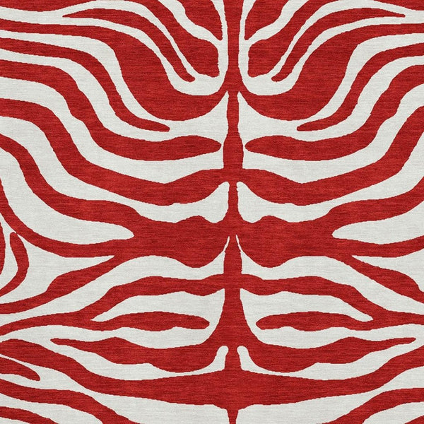 HomeRoots 9' X 12' Vibrant Red and Ivory Animal Print Area Rug - Washable, UV-Protected, Stylish & Durable! 681802