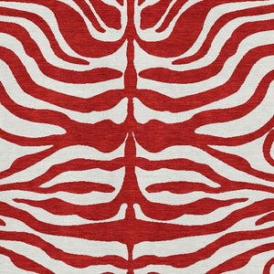 HomeRoots 10' X 14' Red And Ivory Animal Print Area Rug - Washable, UV-Protected, Durable for Homes with Kids & Pets 681803