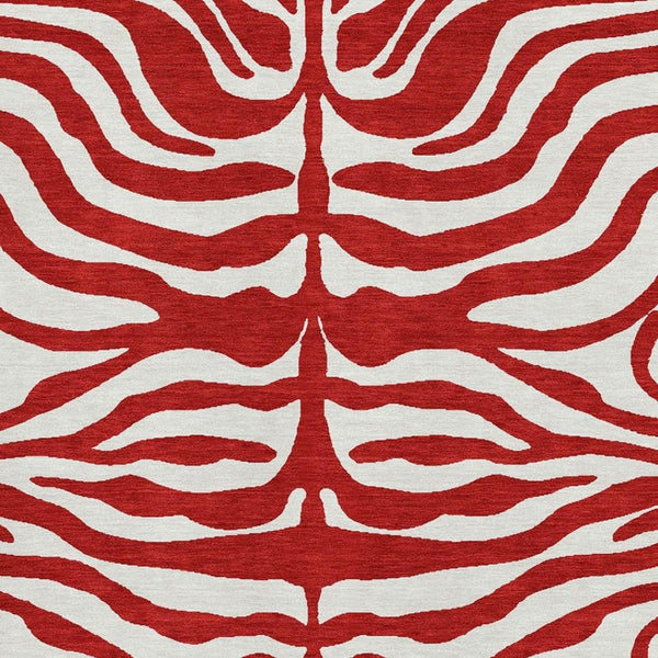 HomeRoots 10' X 14' Red And Ivory Animal Print Area Rug - Washable, UV-Protected, Durable for Homes with Kids & Pets 681803