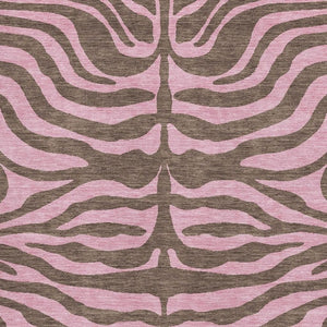 HomeRoots 5' X 8' Stylish Brown and Pink Animal Print Area Rug – Washable, UV Resistant, Perfect for Homes! 681817