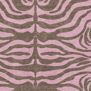 HomeRoots 8' X 10' Brown And Pink Animal Print Area Rug - Stain Resistant, UV Protected, Easy Care & Durable 681819