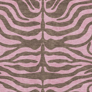 HomeRoots 9' X 12' Stylish Brown & Pink Animal Print Area Rug – Washable, UV Protected for Busy Homes! 681820