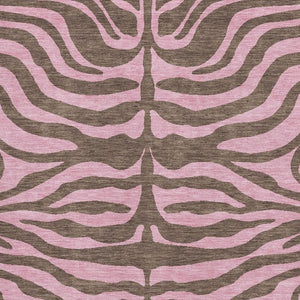 HomeRoots 10' Stylish Brown & Pink Animal Print Washable Area Rug – Durable, UV Protected & Easy Care for Homes! 681821