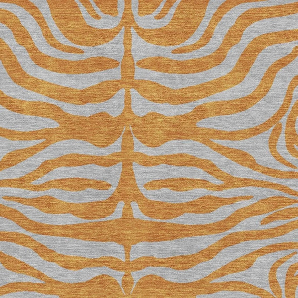 HomeRoots 5' X 8' Stylish Orange & Gray Animal Print Area Rug – Washable, UV-Protected, Stain-Resistant Design! 681835