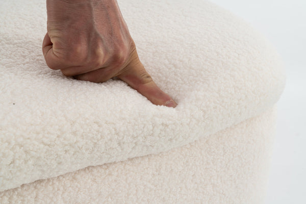 English Elm Bench Indoor Upholstered Storage Bench For Living Room, Bedroom & Entryway - Elegant Beige Design T3903P372077