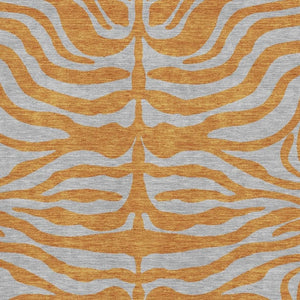 HomeRoots 8' X 10' Vibrant Orange & Gray Animal Print Washable Area Rug with UV Protection for Busy Homes 681837
