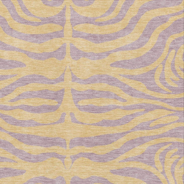 HomeRoots 5' X 8' Stylish Peach & Lavender Animal Print Area Rug - Washable, UV Protected, Stain Resistant! 681841