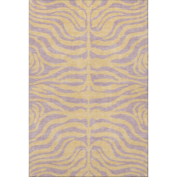 HomeRoots 9' X 12' Stylish Peach & Lavender Animal Print Rug – Washable, Stain Resistant & UV Protected! 681844