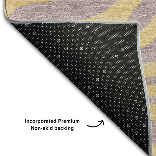HomeRoots 10' X 14' Stylish Peach & Lavender Animal Print Area Rug - Washable, UV Protected & Stain Resistant! 681845