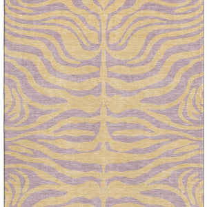 HomeRoots 10' X 14' Stylish Peach & Lavender Animal Print Area Rug - Washable, UV Protected & Stain Resistant! 681845
