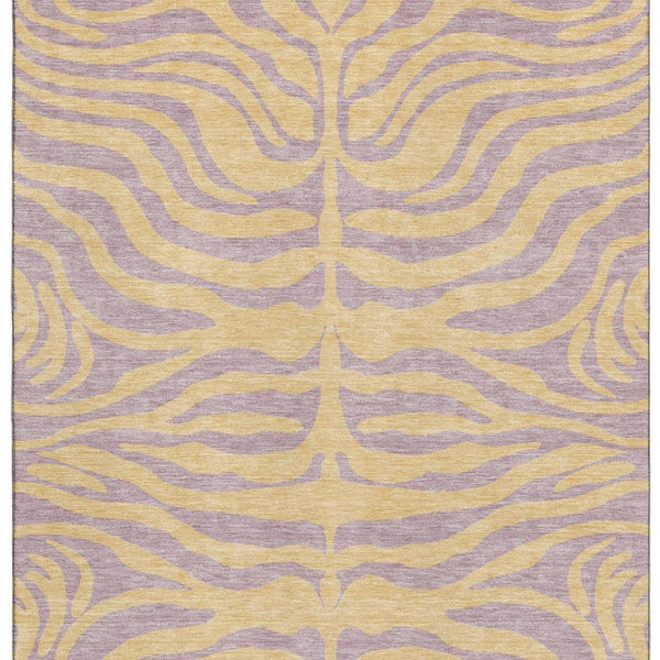HomeRoots 10' X 14' Stylish Peach & Lavender Animal Print Area Rug - Washable, UV Protected & Stain Resistant! 681845