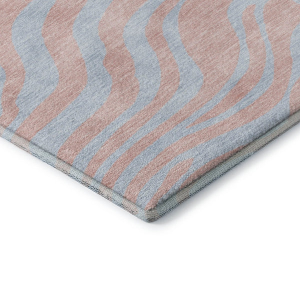 HomeRoots 5' X 8' Vibrant Pink and Sky Blue Animal Print Area Rug – Washable, Stain Resistant, UV Protected 681847