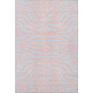 HomeRoots 8' X 10' Playful Pink & Sky Blue Animal Print Area Rug - Washable, UV-Protected, and Stain-Resistant! 681849