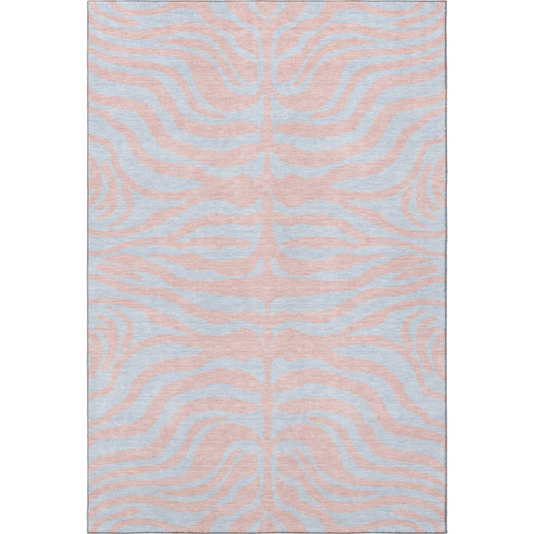HomeRoots 8' X 10' Playful Pink & Sky Blue Animal Print Area Rug - Washable, UV-Protected, and Stain-Resistant! 681849