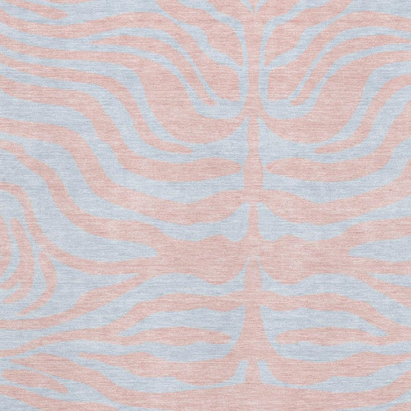 HomeRoots 9' X 12' Pink & Sky Blue Animal Print Area Rug - Washable, UV Protected, Durable for Kids & Pets 681850