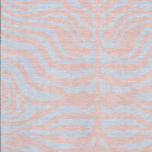 HomeRoots 10' X 14' Pink & Sky Blue Animal Print Area Rug - Washable, UV Protected, Stylish & Durable Design! 681851