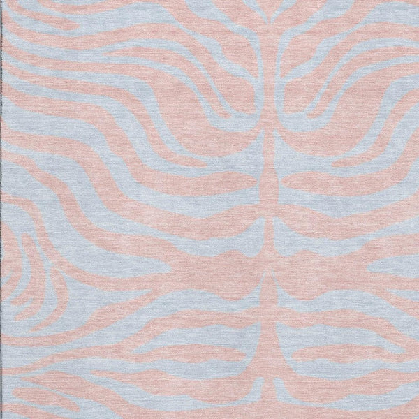 HomeRoots 10' X 14' Pink & Sky Blue Animal Print Area Rug - Washable, UV Protected, Stylish & Durable Design! 681851