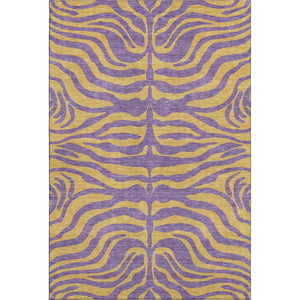 HomeRoots 5' X 8' Animal Print Area Rug in Purple & Peach - Washable, UV-Protected, Durable & Stylish Decor 681853