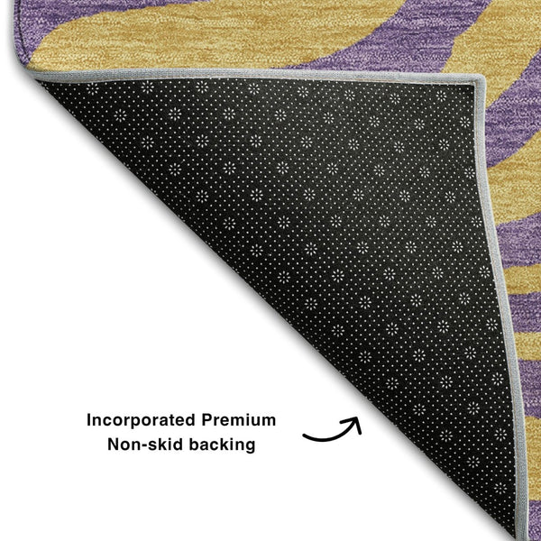 HomeRoots 5' X 8' Animal Print Area Rug in Purple & Peach - Washable, UV-Protected, Durable & Stylish Decor 681853