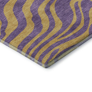 HomeRoots 5' X 8' Animal Print Area Rug in Purple & Peach - Washable, UV-Protected, Durable & Stylish Decor 681853