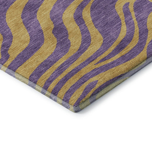 HomeRoots 9' X 12' Stylish Purple & Peach Animal Print Washable Area Rug with UV Protection for Home Elegance 681856