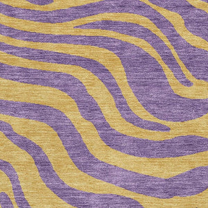 HomeRoots 9' X 12' Stylish Purple & Peach Animal Print Washable Area Rug with UV Protection for Home Elegance 681856