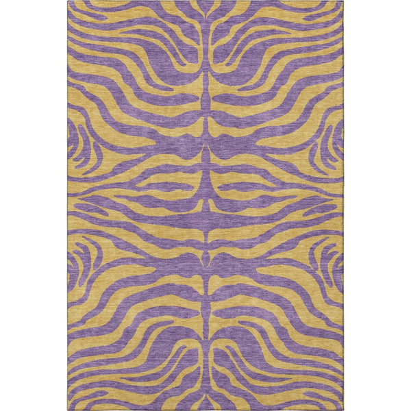HomeRoots 10' X 14' Purple & Peach Animal Print Area Rug - Washable, UV Protected, Perfect for High-Traffic Homes 681857
