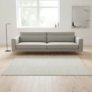HomeRoots 5' X 8' Beige & Ivory Geometric Area Rug – Washable, Stain Resistant, UV Protected, Non-Slip Backing! 681871