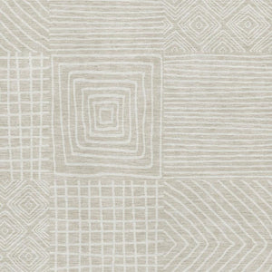 HomeRoots 8' X 10' Beige and Ivory Geometric Washable Area Rug - UV Protected, Stylish, and Stain Resistant! 681873