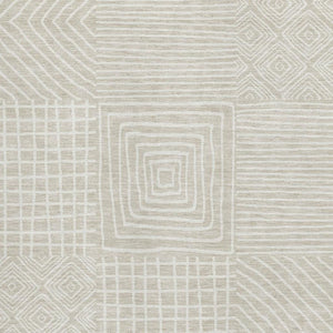 HomeRoots 9' X 12' Beige and Ivory Geometric Area Rug - Washable, UV Protected, Perfect for Pets & Kids! 681874