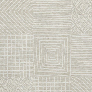 HomeRoots 10' X 14' Modern Beige & Ivory Geometric Washable Area Rug – Durable, UV-Protected, Family Friendly! 681875