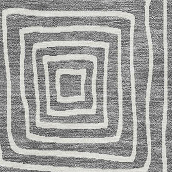HomeRoots 5' X 8' Charcoal & Ivory Geometric Area Rug - Washable, UV Protected, Ideal for Busy Homes & Spaces 681883