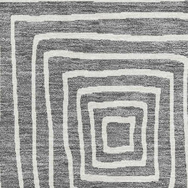 HomeRoots 9' X 12' Charcoal & Ivory Geometric Area Rug – Stylish, Washable, UV-Protected & Pet-Friendly Design 681886