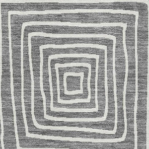 HomeRoots 9' X 12' Charcoal & Ivory Geometric Area Rug – Stylish, Washable, UV-Protected & Pet-Friendly Design 681886